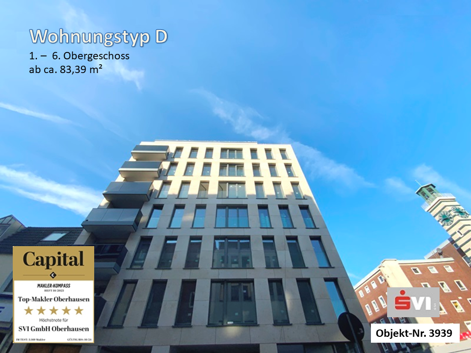 Neubau: 26 Wohnungen zwischen ca. 42 m² – ca. 110 m² mit Aufzug und tlw. mit Balkon in OB-Sterkrade